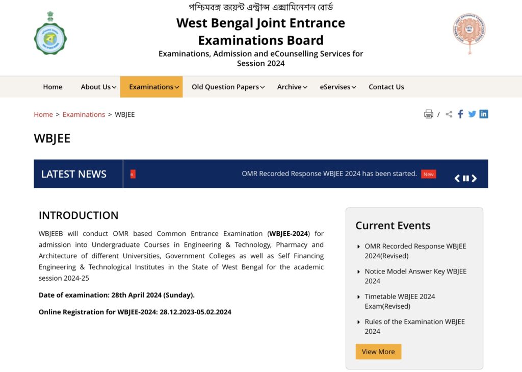 West Bengal Joint Entrance Examination Board (WBJEE)