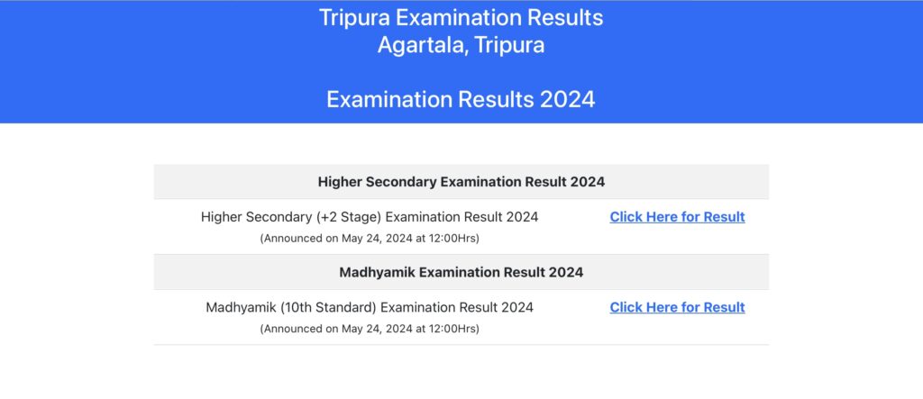 TBSE Class 10th 12th Result 2024 Declared
